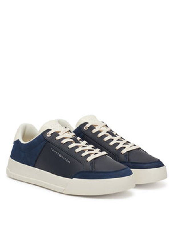 TOMMY HILFIGER - Tommy Hilfiger Sneakersy Court Mix Lnubuck FM0FM05410 Granatowy. Kolor: niebieski. Materiał: skóra