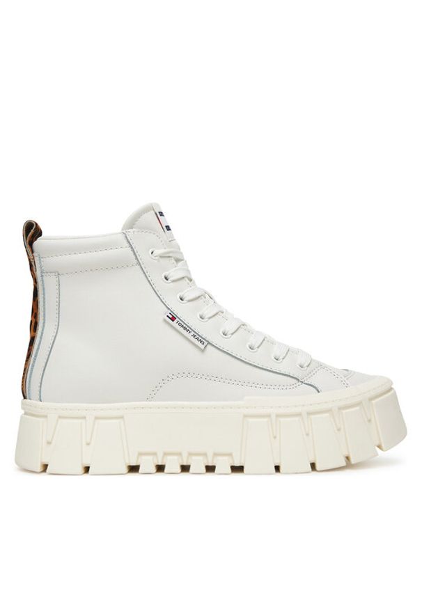 Tommy Jeans Sneakersy Tjw Vulc Flatform Leopard EN0EN02858 Biały. Kolor: biały. Materiał: skóra