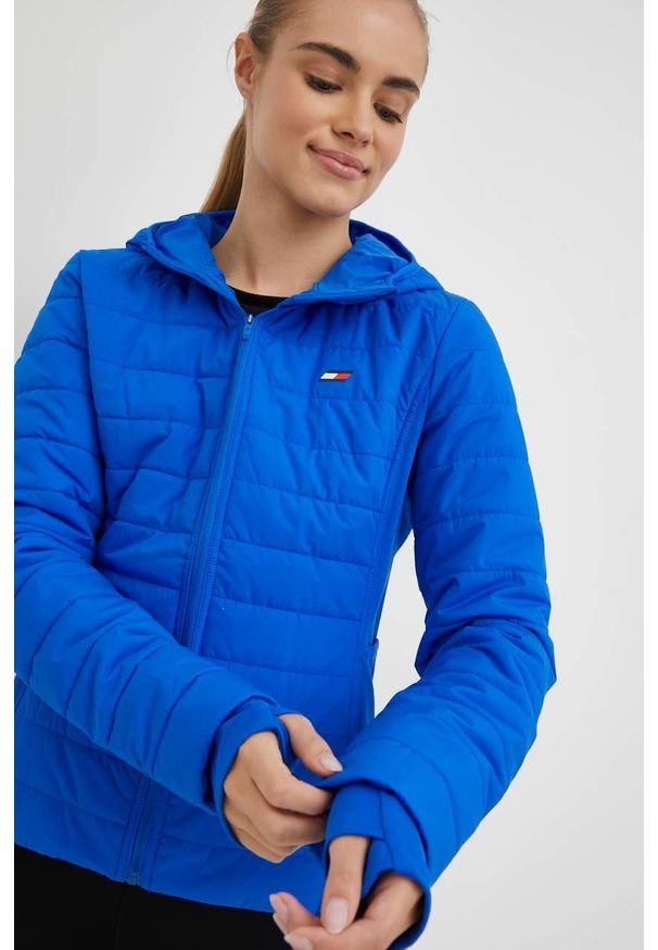 TOMMY HILFIGER - Tommy Hilfiger kurtka damska kolor niebieski przejściowa. Kolor: niebieski