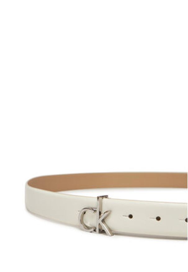 Calvin Klein Pasek Damski Ck Buckle Belt 3.0_Smooth K60K613156 Biały. Kolor: biały. Materiał: skóra