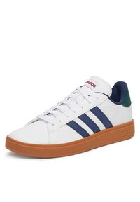 Adidas - adidas Sneakersy GRAND COURT BASE 2.0 JH8614 Biały. Kolor: biały. Materiał: skóra