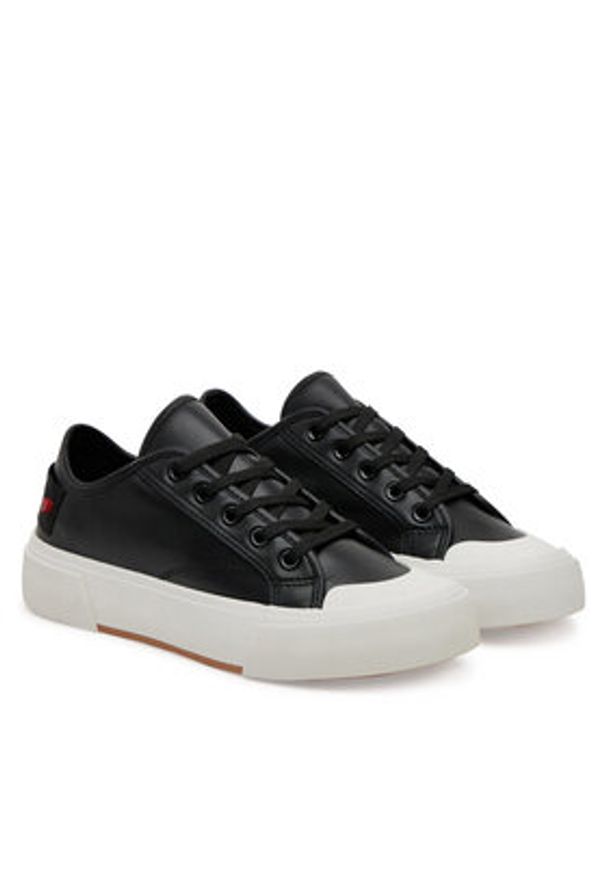 Love Moschino - LOVE MOSCHINO Trampki JA15012G1MIA0000 Czarny. Kolor: czarny. Materiał: skóra