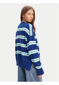 Guess Jeans Sweter W4BR09 Z3HM1 Niebieski Regular Fit. Kolor: niebieski. Materiał: bawełna #4