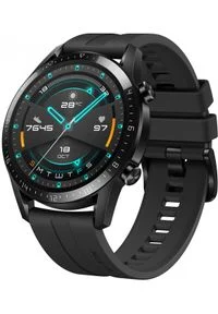 HUAWEI - Smartwatch Huawei Watch GT 2 46mm Sport czarny. Rodzaj zegarka: smartwatch. Kolor: czarny. Materiał: skóra, kauczuk, syntetyk. Styl: sportowy
