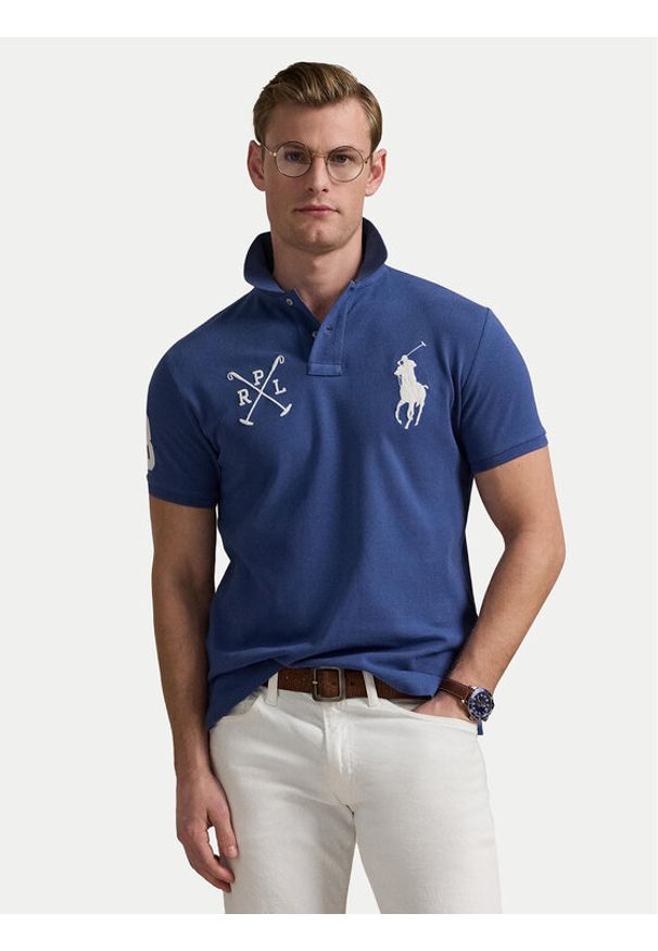 Polo Ralph Lauren Polo 710978082003 Granatowy Custom Slim Fit. Typ kołnierza: polo. Kolor: niebieski. Materiał: bawełna
