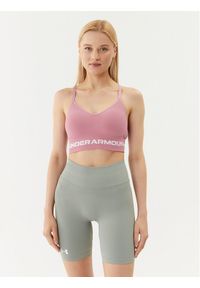 Under Armour Biustonosz sportowy Ua Seamless Low Long Bra 1357719 Różowy Compression Fit. Kolor: różowy. Materiał: syntetyk