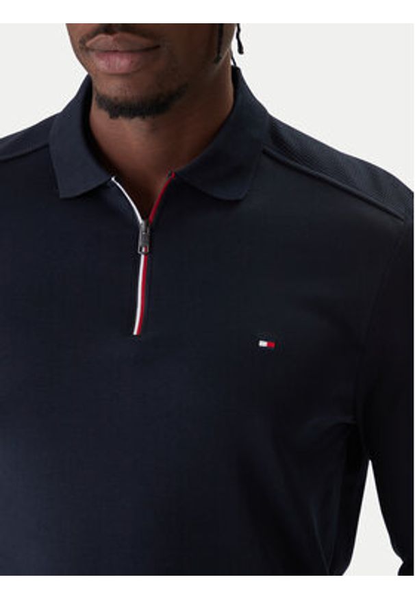 TOMMY HILFIGER - Tommy Hilfiger Polo MW0MW42808 Granatowy Regular Fit. Typ kołnierza: polo. Kolor: niebieski. Materiał: bawełna