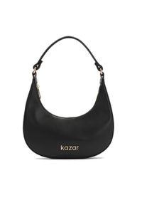 Kazar - Czarna skórzana torebka w kształcie półksiężyca. Kolor: czarny. Materiał: skórzane. Rozmiar: małe. Rodzaj torebki: na ramię #1