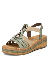 Rieker Sandały CEO-V0920-52 Zielony. Kolor: zielony. Materiał: materiał #4