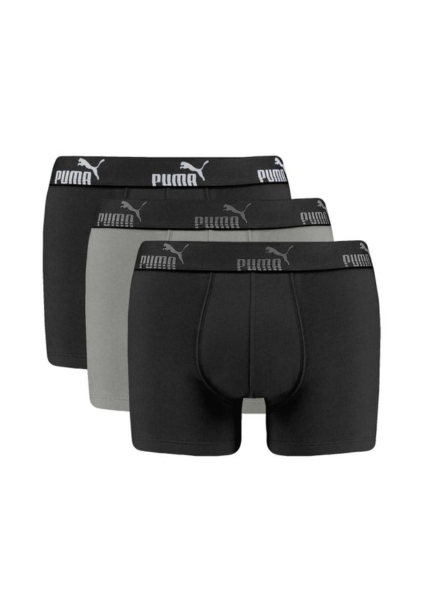 Bokserki majtki męskie Puma 3-Pack. Kolor: szary, czarny, wielokolorowy. Materiał: materiał. Sport: fitness