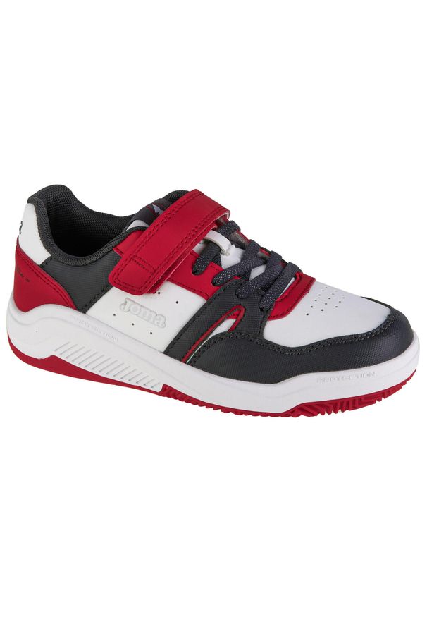 Buty do chodzenia dla dzieci Joma Platea Low Jr. Zapięcie: rzepy. Kolor: czarny, czerwony, biały, wielokolorowy. Materiał: materiał. Szerokość cholewki: normalna. Sport: turystyka piesza