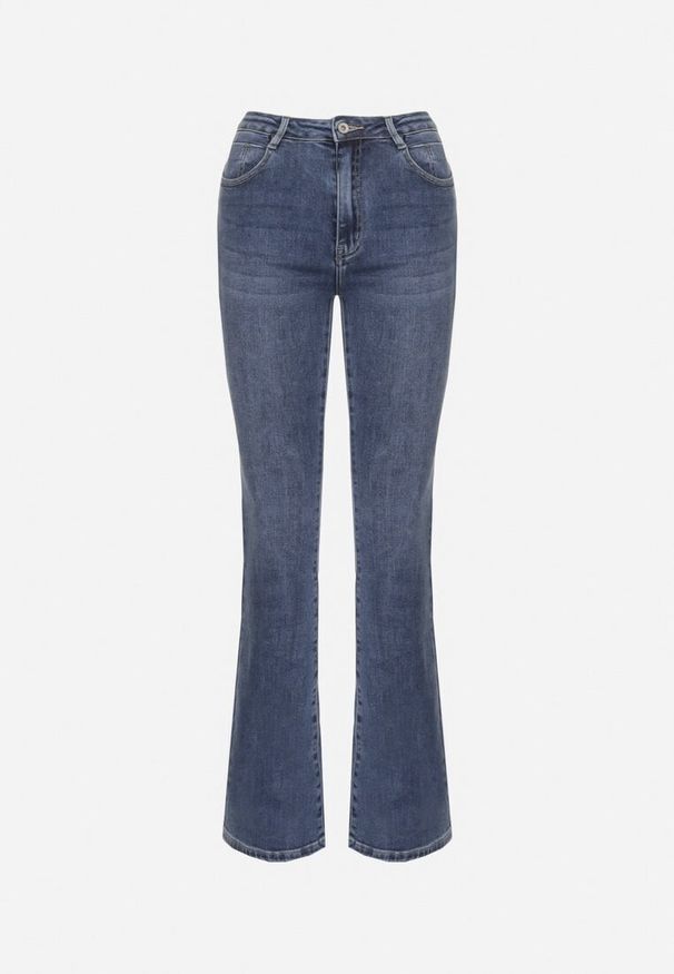 Born2be - Niebieskie Elastyczne Jeansy o Kroju Dzwonów Zenaia. Okazja: na co dzień. Kolor: niebieski. Styl: casual, elegancki