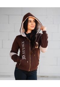 Bluza z zamkiem JD ATTACK Stefanie. Kolor: brązowy
