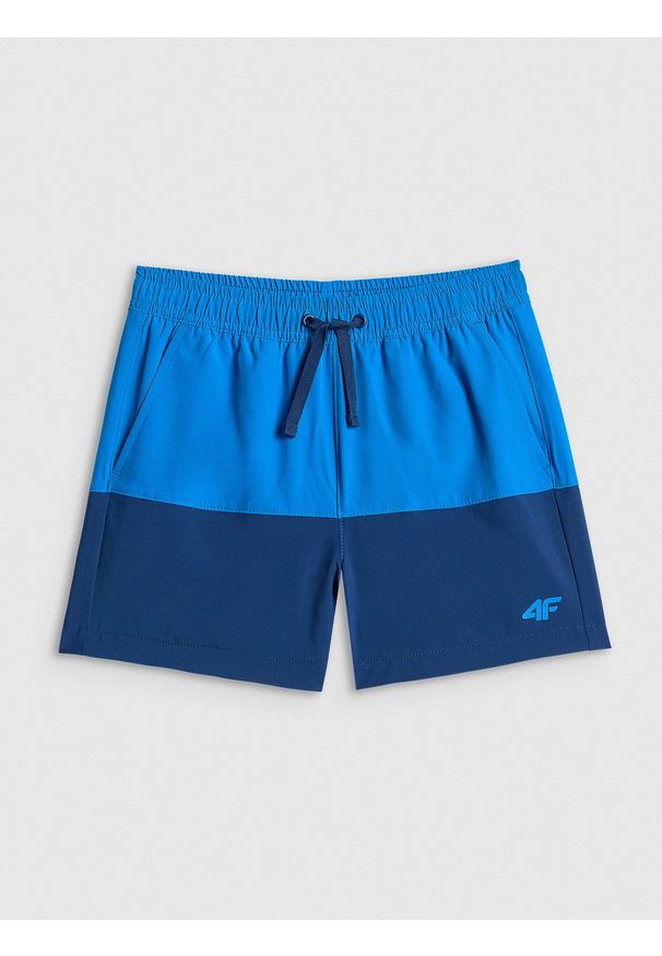 4f - 4F Spodenki plażowe boardshorty chłopięce - granatowe 158/164 (12-14 lat). Kolor: niebieski. Materiał: włókno