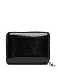 Calvin Klein Portfel Ck Metallic Flap Zip Around LV04F1103G Czarny. Kolor: czarny. Materiał: skóra #2