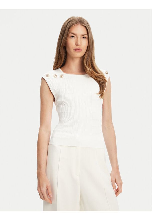 Guess Bluzka W5YR12 Z0130 Biały Regular Fit. Kolor: biały. Materiał: syntetyk