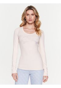 Guess Bluzka Adelina W3RI49 J1314 Różowy Slim Fit. Kolor: różowy. Materiał: bawełna #1