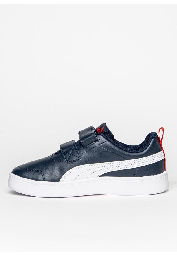 Buty sportowe dziecięce Puma Courtflex V2 V PS (371543-01). Zapięcie: rzepy. Kolor: niebieski. Materiał: materiał, guma, syntetyk. Szerokość cholewki: normalna