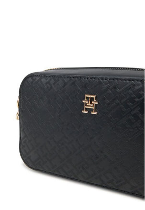 TOMMY HILFIGER - Tommy Hilfiger Torebka Th Distinct Camera Bag Mono AW0AW17221 Czarny. Kolor: czarny. Materiał: skórzane