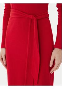 Lauren Ralph Lauren - LAUREN RALPH LAUREN Sukienka dzianinowa 200980036002 Czerwony Slim Fit. Kolor: czerwony. Materiał: bawełna #3