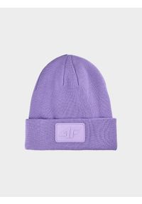 4f - Czapka beanie uniseks - fioletowa. Kolor: fioletowy. Materiał: materiał, syntetyk. Sezon: zima. Styl: sportowy, klasyczny