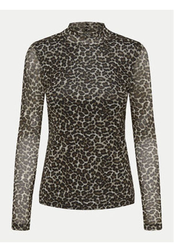 only - ONLY Bluzka Erica 15141298 Brązowy Regular Fit. Kolor: brązowy. Materiał: syntetyk