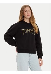 Tommy Jeans Bluza Varsity DW0DW19845 Czarny Boxy Fit. Kolor: czarny. Materiał: bawełna