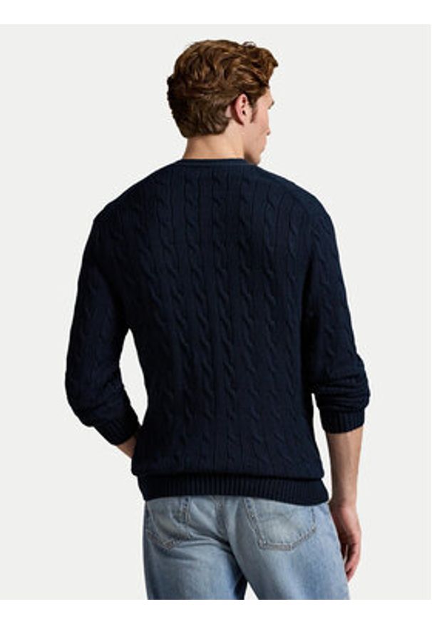 Polo Ralph Lauren Kardigan 710890548004 Granatowy Regular Fit. Typ kołnierza: polo. Kolor: niebieski. Materiał: bawełna