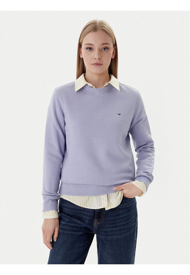 Tommy Jeans Bluza Flag DW0DW19959 Niebieski Regular Fit. Kolor: niebieski. Materiał: bawełna