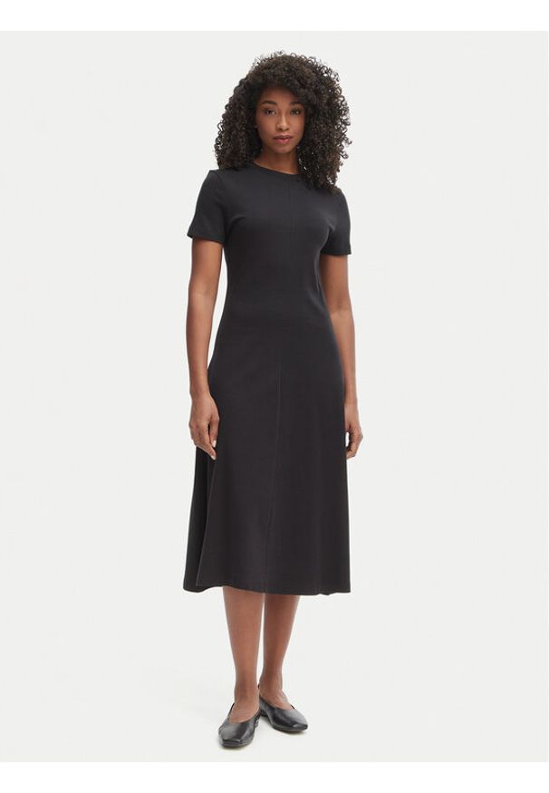 TOMMY HILFIGER - Tommy Hilfiger Sukienka codzienna WW0WW50825 Czarny Regular Fit. Okazja: na co dzień. Kolor: czarny. Materiał: bawełna. Typ sukienki: proste. Styl: casual