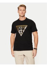 Guess T-Shirt M5RI49 K9RM1 Czarny Regular Fit. Kolor: czarny. Materiał: bawełna