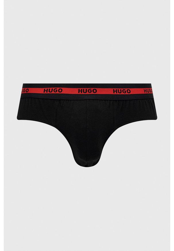 Hugo - HUGO slipy (2-pack) męskie kolor czarny. Kolor: czarny