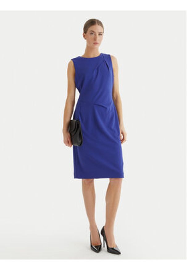 Calvin Klein Sukienka koktajlowa LV044F018G Niebieski Slim Fit. Kolor: niebieski. Materiał: syntetyk. Styl: wizytowy