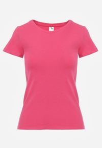 Renee - Różowy T-shirt Basic z Bawełny Liaselle. Okazja: na co dzień. Kolor: różowy. Materiał: bawełna. Styl: elegancki, klasyczny, casual #6