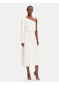Elisabetta Franchi Sukienka koktajlowa AB80252E2 360 Biały Regular Fit. Kolor: biały. Materiał: syntetyk. Styl: wizytowy #1