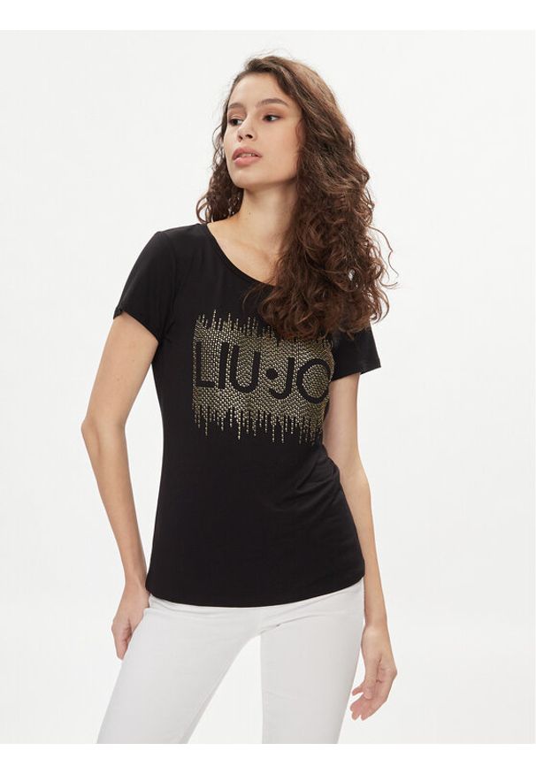 Liu Jo T-Shirt VA4154 JS360 Czarny Regular Fit. Kolor: czarny. Materiał: wiskoza