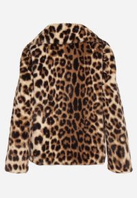 Born2be - Panterkowa Krótka Kurtka Futerko z Szerokim Kołnierzem Zenivra. Okazja: na co dzień, do pracy. Typ kołnierza: golf. Materiał: futro. Długość: krótkie. Styl: casual #7