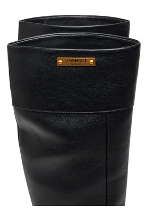 TwinSet - TWINSET Kozaki 242TCP048 Czarny. Kolor: czarny. Materiał: skóra