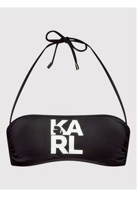 Karl Lagerfeld - KARL LAGERFELD Góra od bikini Printed Logo KL22WTP02 Czarny. Kolor: czarny. Materiał: syntetyk