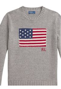 Polo Ralph Lauren Sweter 211B28830002 Szary Regular Fit. Typ kołnierza: polo. Kolor: szary. Materiał: bawełna #5