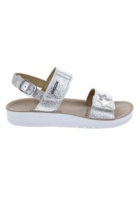 Geox - Sandały GEOX J SANDAL COSTAREI GI Srebrny. Kolor: szary. Materiał: syntetyk, skóra. Styl: sportowy
