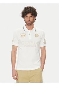 La Martina Polo Achille MAPG30 PK097 Biały Regular Fit. Typ kołnierza: polo. Kolor: biały. Materiał: bawełna
