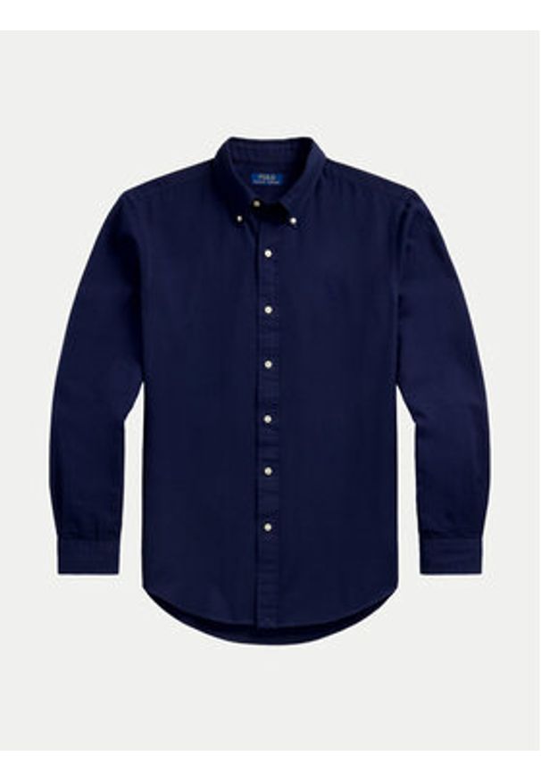 Polo Ralph Lauren Koszula 710960611001 Granatowy Custom Fit. Typ kołnierza: polo. Kolor: niebieski. Materiał: bawełna