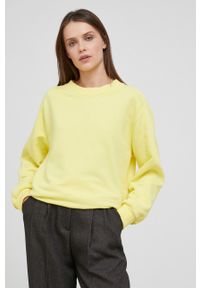 Answear Lab bluza bawełniana damska kolor żółty gładka. Kolor: żółty. Materiał: bawełna. Długość rękawa: długi rękaw. Długość: długie. Wzór: gładki. Styl: wakacyjny