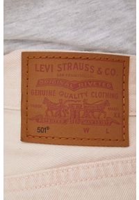 Levi's® - Levi's szorty jeansowe damskie kolor różowy gładkie high waist. Okazja: na spotkanie biznesowe, na co dzień. Stan: podwyższony. Kolor: różowy. Materiał: jeans. Wzór: gładki. Styl: biznesowy, casual #5