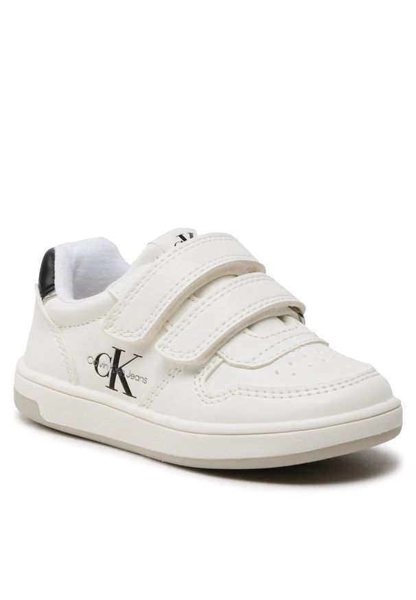 Sneakersy Calvin Klein Jeans Low Cut Velcro Sneaker V1X9-80548-1355 S White 100. Kolor: biały. Materiał: skóra