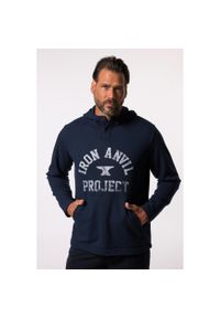 JAY-PI - Męska Bluza z kapturem Iron Anvil fitness kaptur do rozm. 7 XL. Typ kołnierza: kaptur. Kolekcja: plus size. Kolor: niebieski. Materiał: materiał, poliester, bawełna. Sport: fitness