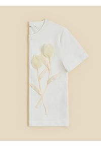 Reserved - T-shirt z aplikacją - biały. Kolor: biały. Materiał: bawełna, dzianina. Wzór: aplikacja. Styl: klasyczny #1