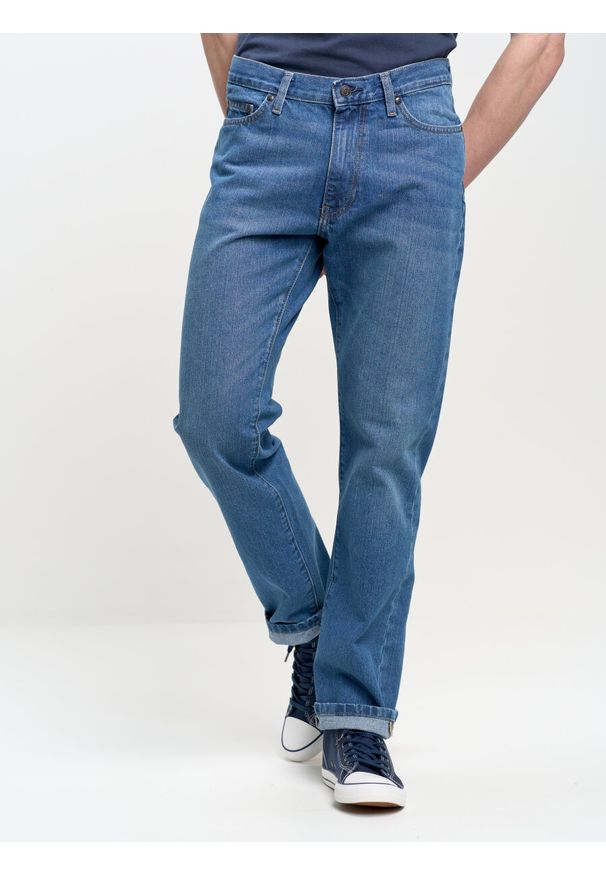 Big-Star - Spodnie jeans męskie Trent 114. Okazja: na co dzień. Kolor: niebieski. Wzór: haft. Sezon: wiosna, jesień, lato. Styl: casual, klasyczny