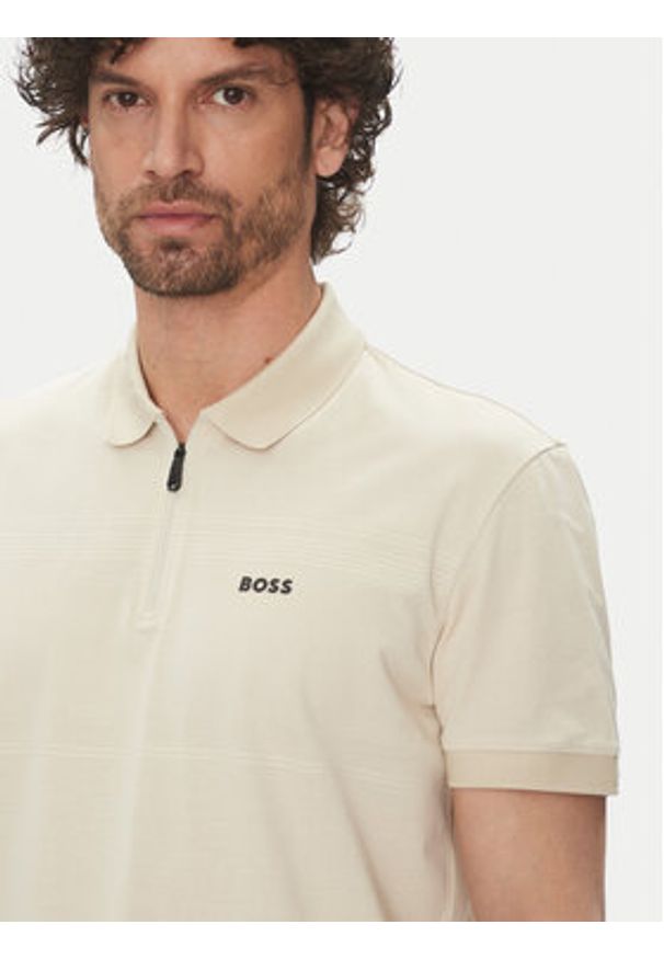 BOSS Polo Philix Pima 50538177 Beżowy Regular Fit. Typ kołnierza: polo. Kolor: beżowy. Materiał: bawełna